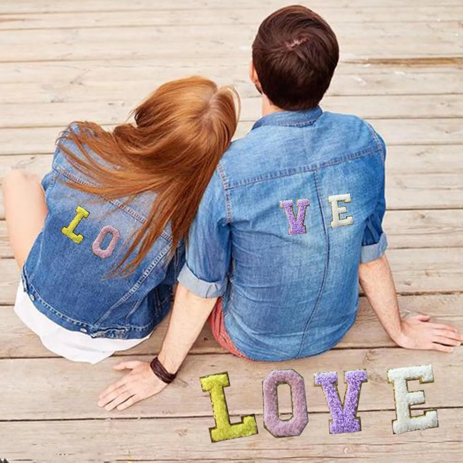 104 pcs Self Adhesive Chenille Letter Patches,Iron on Preppy Varsity Applique Initial Embroidered Letters Patches Sticker for Clothing Backpacks Bags Mixed-Colors