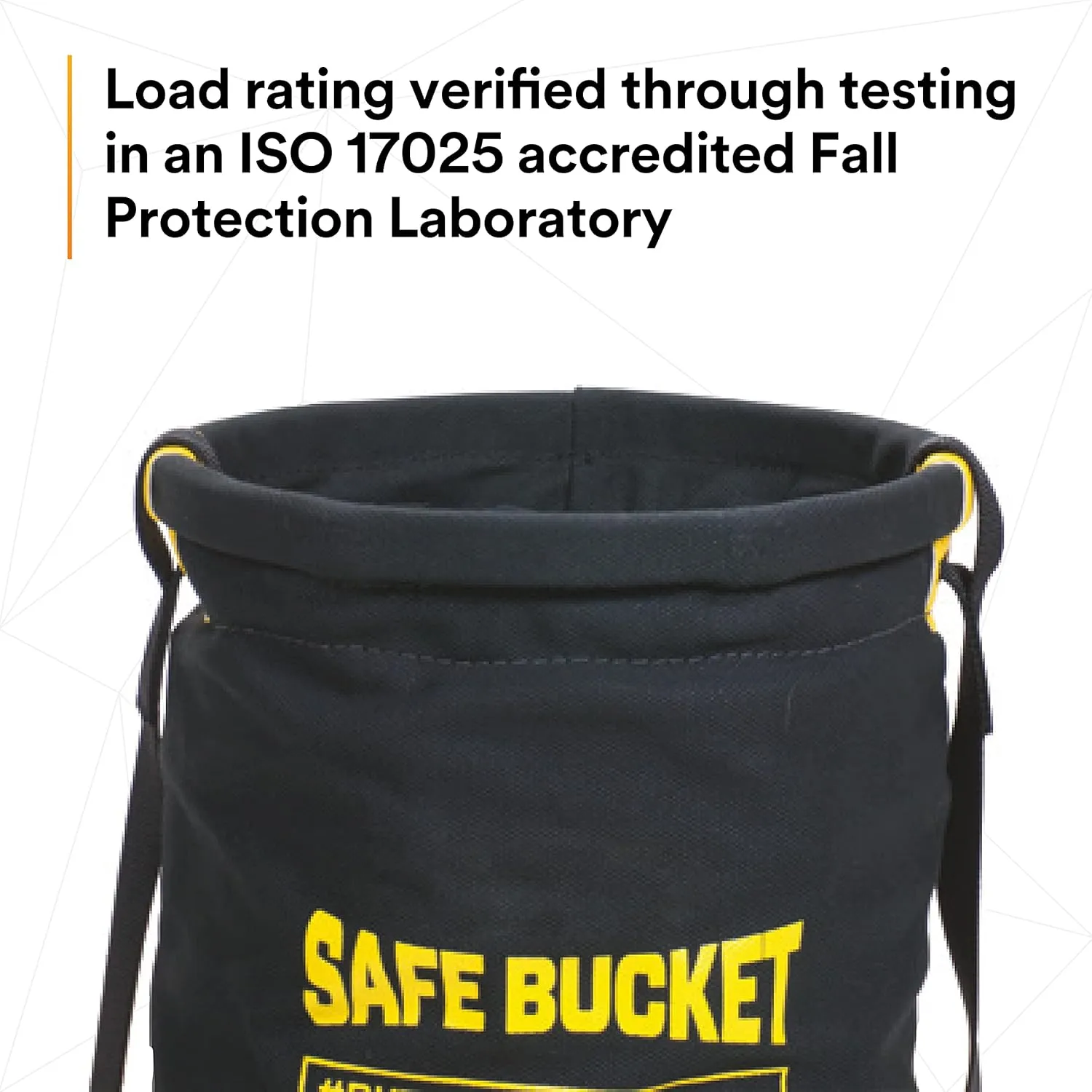 3M DBI-SALA Fall Protection For Tools,1500133, Canvas Spill Control Safe Bucket w/6 D-Ring Connection Points, 15""X125, Drawstring Closure System,100 lb Load Rating -BKT-100DRAWC