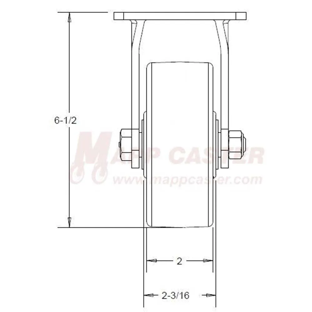 5" x 2" Red Polyurethane on Iron Wheel Caster Dumpster Kit