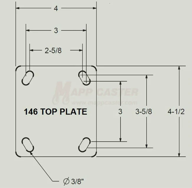 5" x 2" Red Polyurethane on Iron Wheel Caster Dumpster Kit