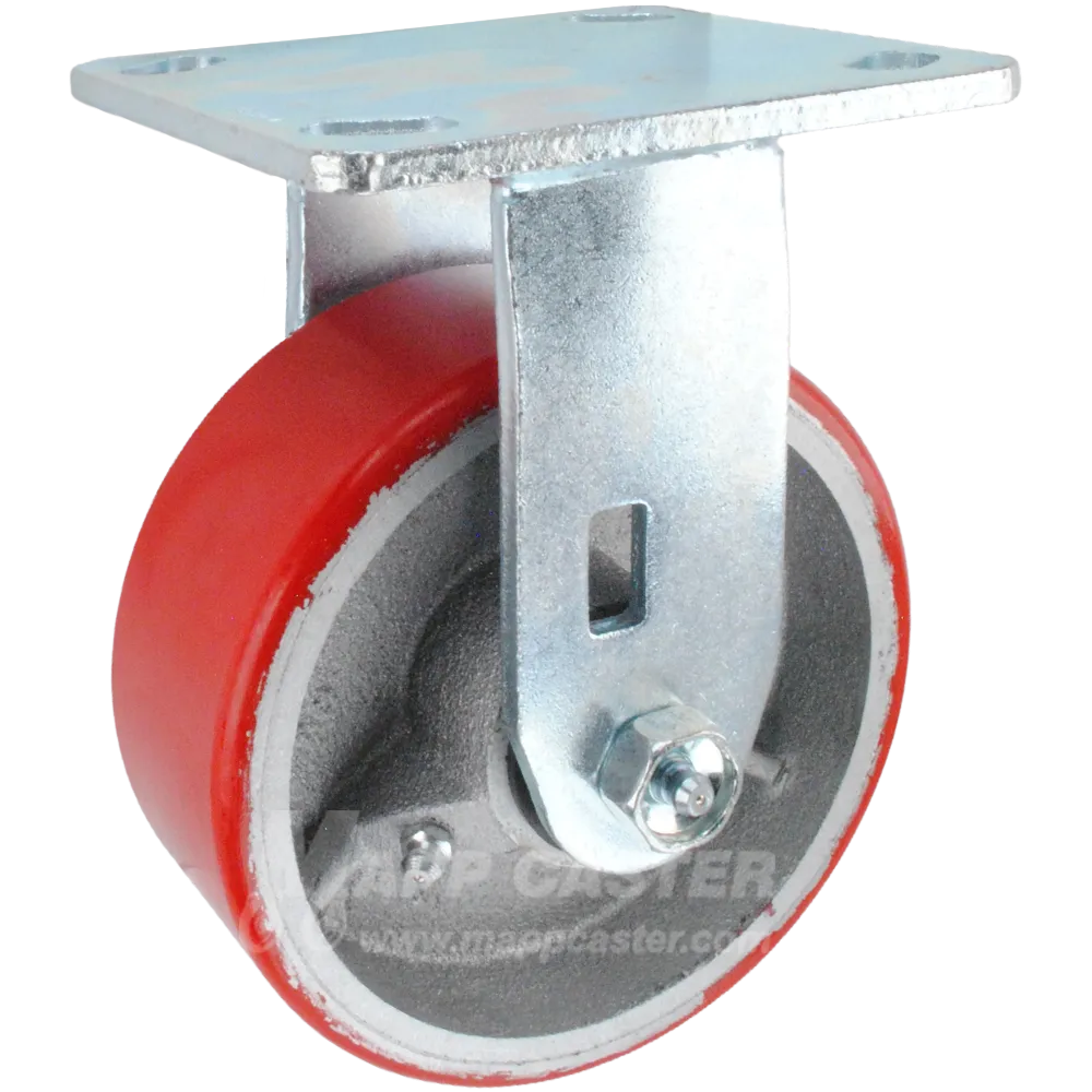 5" x 2" Red Polyurethane on Iron Wheel Caster Dumpster Kit