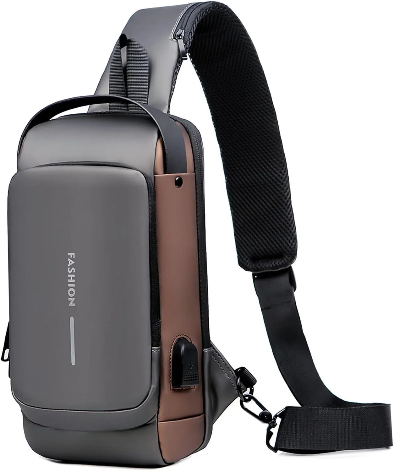 Anti Theft Sling Bag for Men Women, Password Anti-theft Crossbody Bag with USB Charging Port Waterproof Shoulder Bag Crossbody Sling Backpack for Hiking Cycling Running Travel