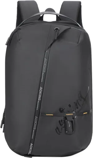 AOKING Laptop Backpack for Men Women Lightweight Travel Business Back Pack Waterproof Commuter Bookbag Large Capacity 15.6 Inch Computer Bag (Black without USB port)