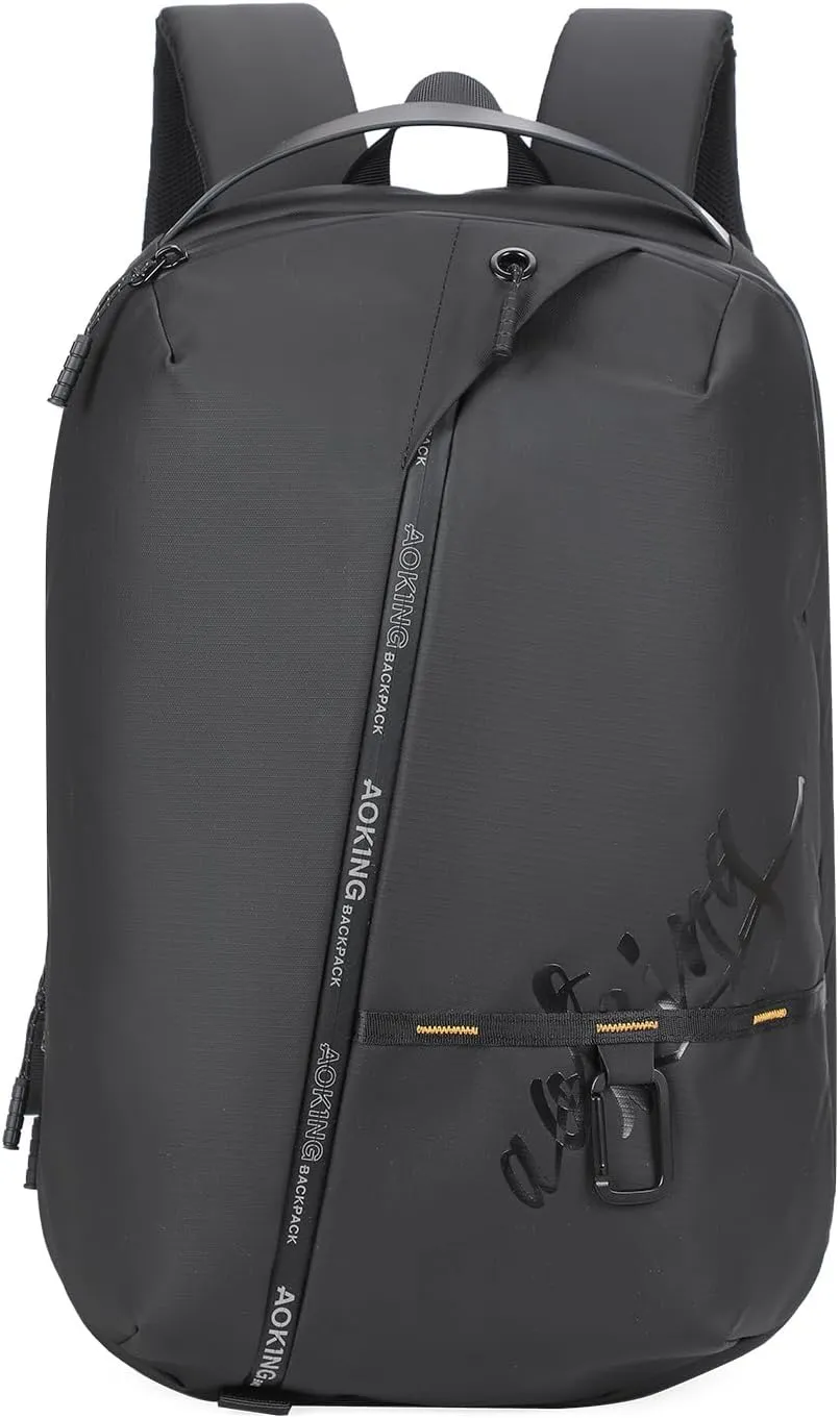 AOKING Laptop Backpack for Men Women Lightweight Travel Business Back Pack Waterproof Commuter Bookbag Large Capacity 15.6 Inch Computer Bag (Black without USB port)