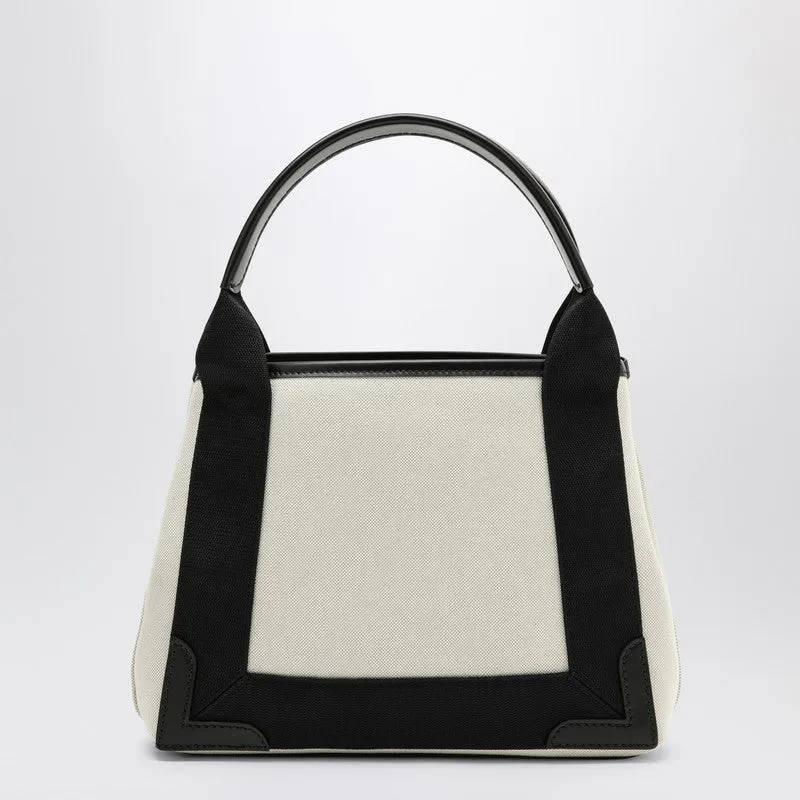 Balenciaga Navy Xs Beige/Black Canvas And Leather Cabas Bag Women