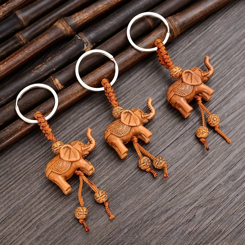 Carved Animal Keychain Cute Polyresin Charm for Bags and Keys