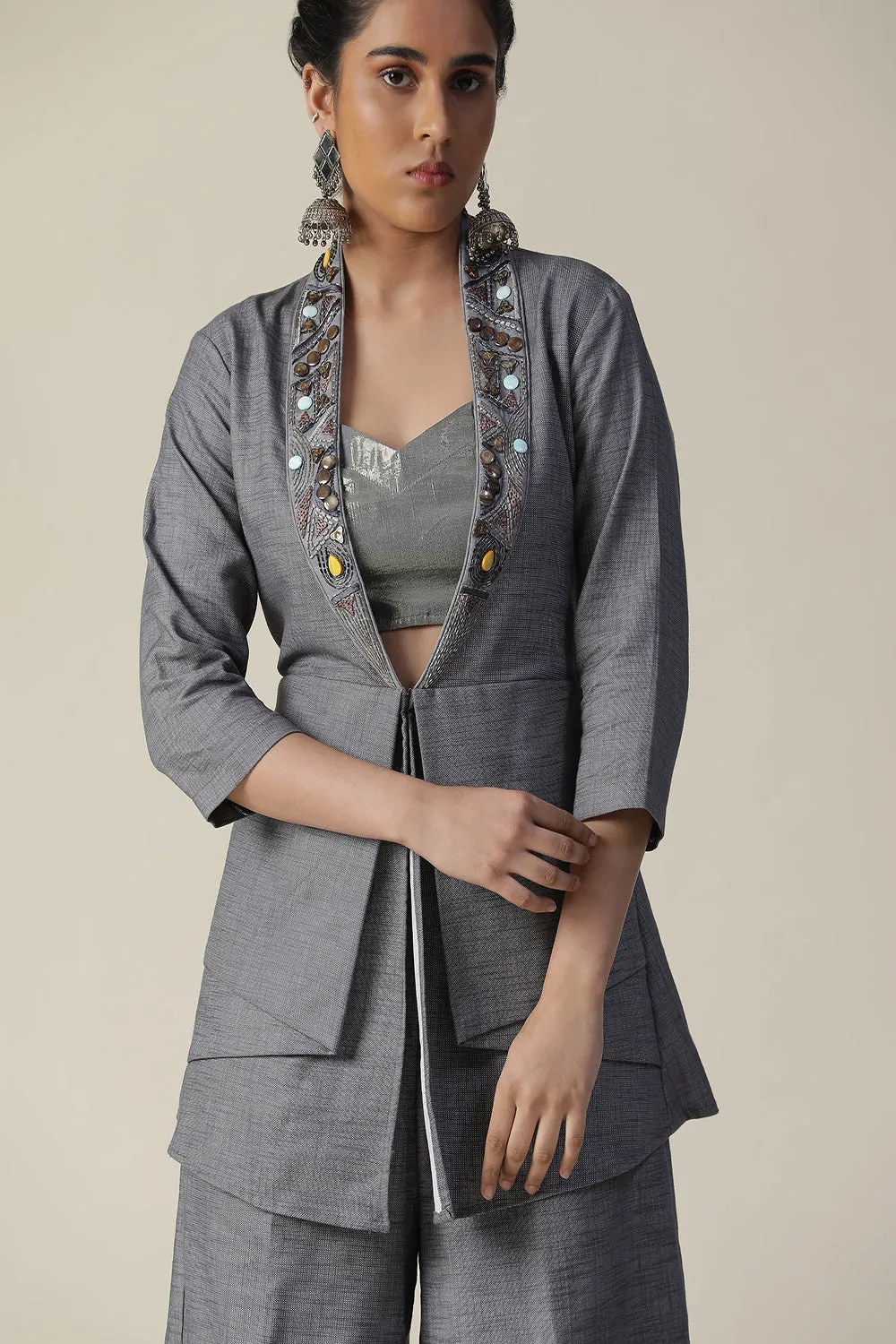 Charcoal Gray Denim Cord Set