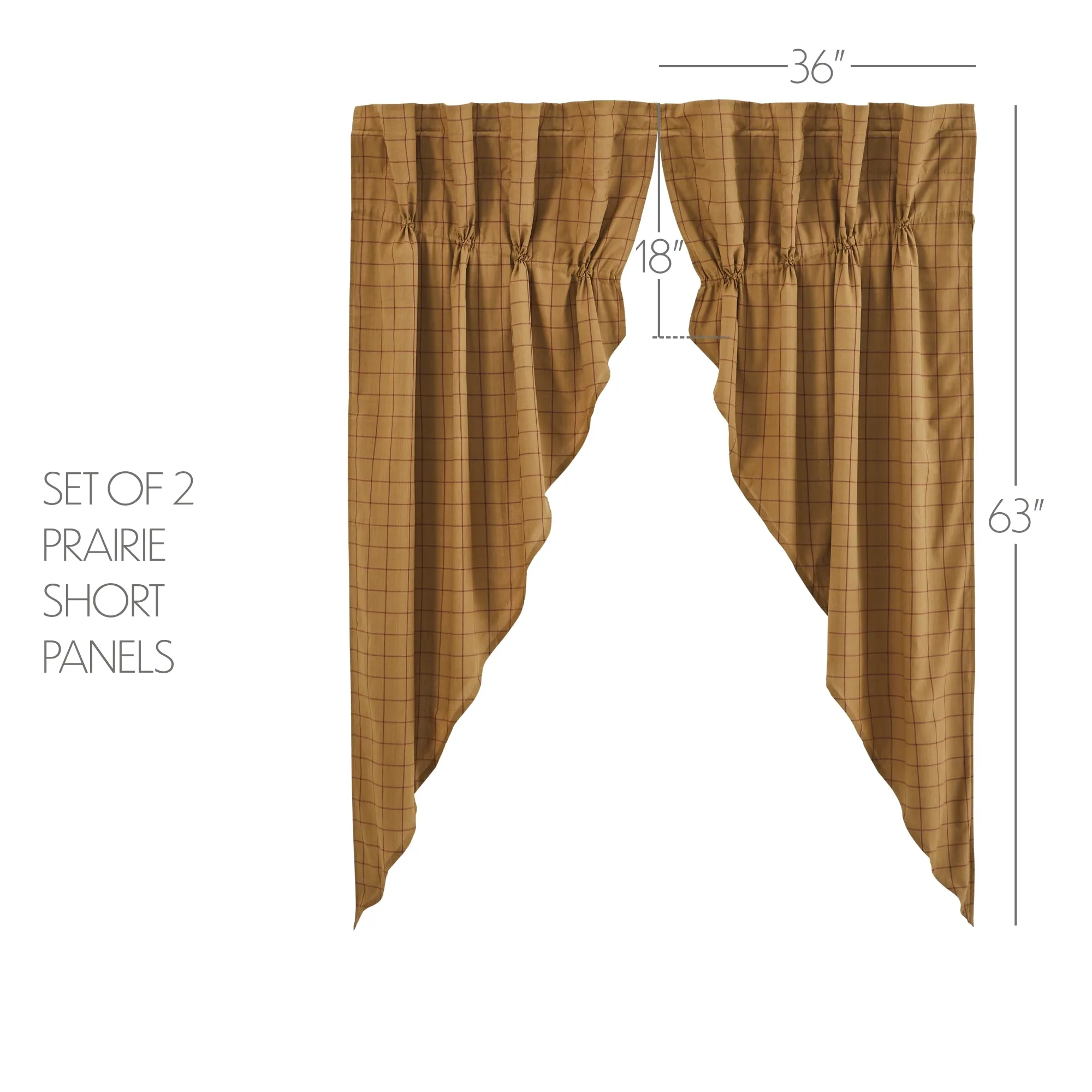 Connell Prairie Short Panel Set of 2 63x36x18