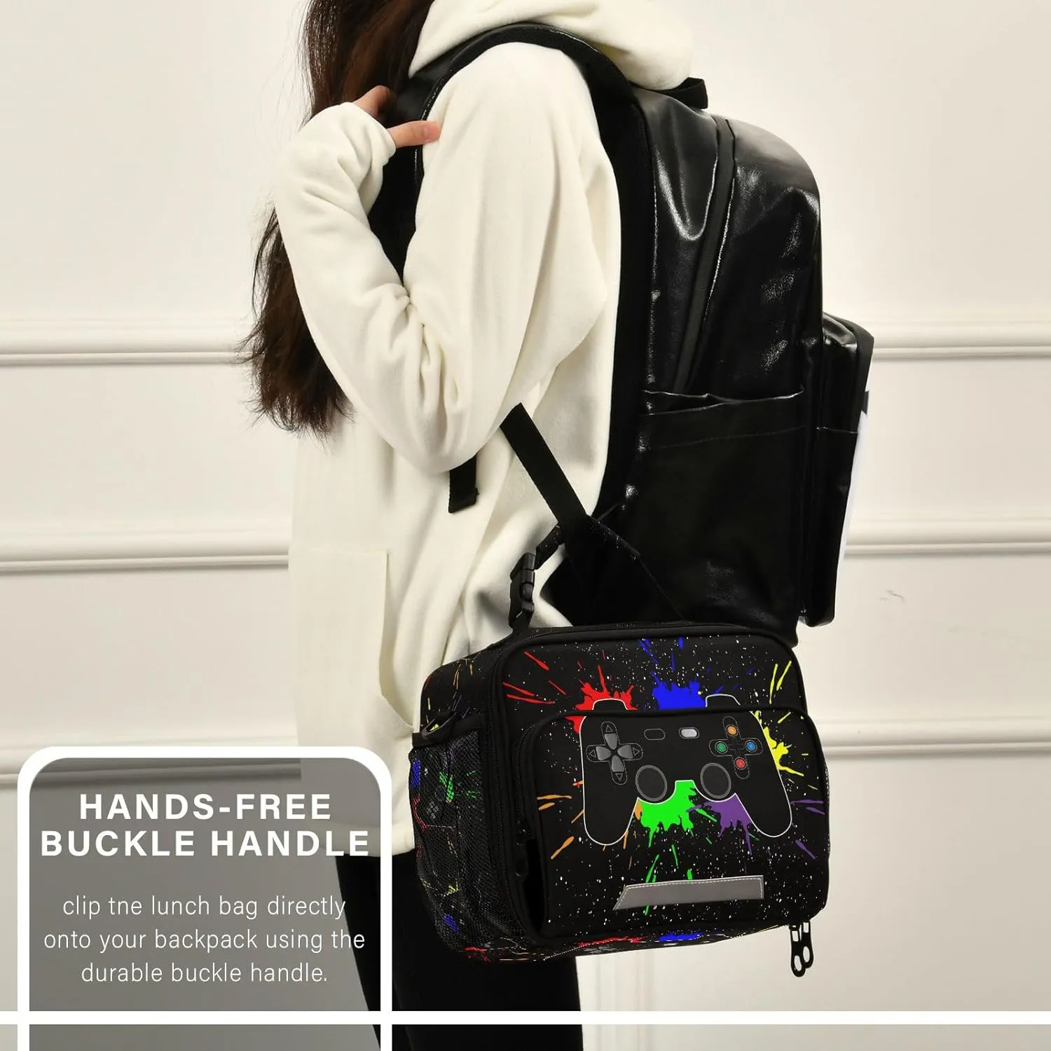 Cool Game Lunch Bag for Women Men with Adjustable Shoulder Strap, Large Capacity, Water and Stain Resistant, Suitable for Outdoor Activities