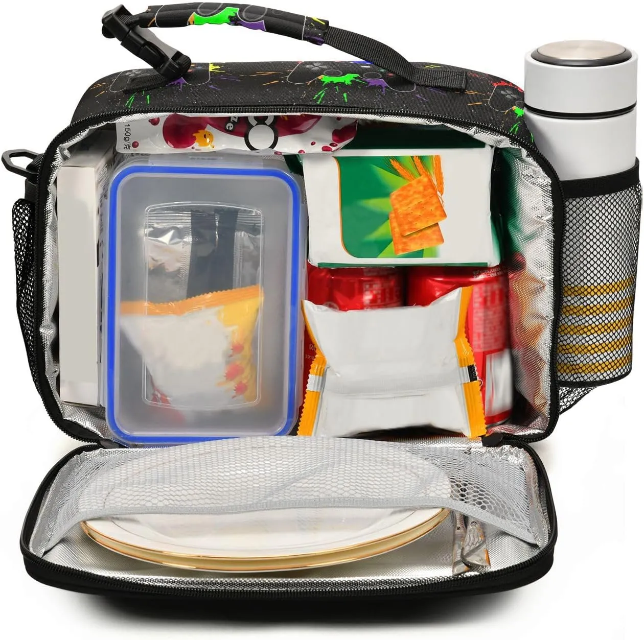 Cool Game Lunch Bag for Women Men with Adjustable Shoulder Strap, Large Capacity, Water and Stain Resistant, Suitable for Outdoor Activities