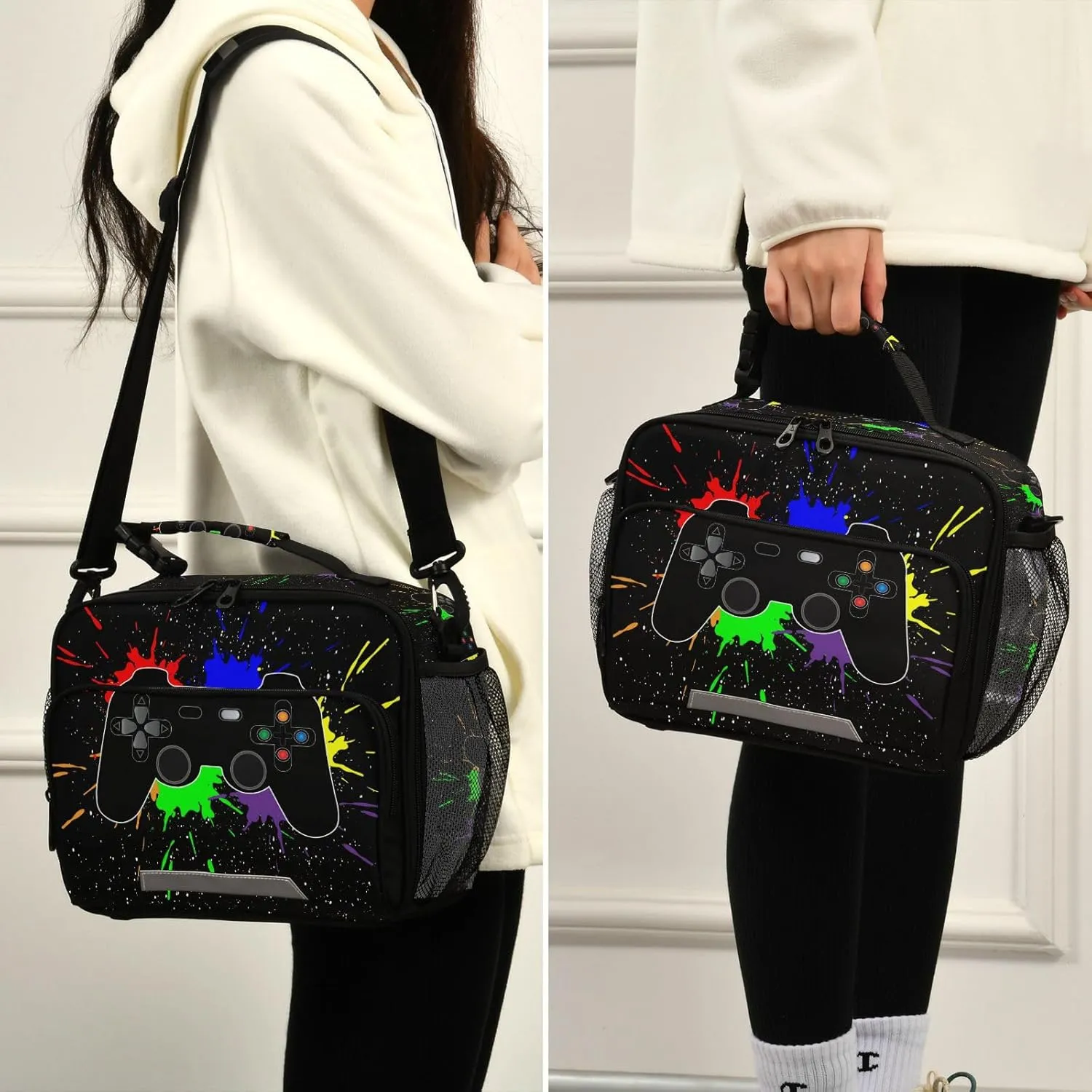 Cool Game Lunch Bag for Women Men with Adjustable Shoulder Strap, Large Capacity, Water and Stain Resistant, Suitable for Outdoor Activities