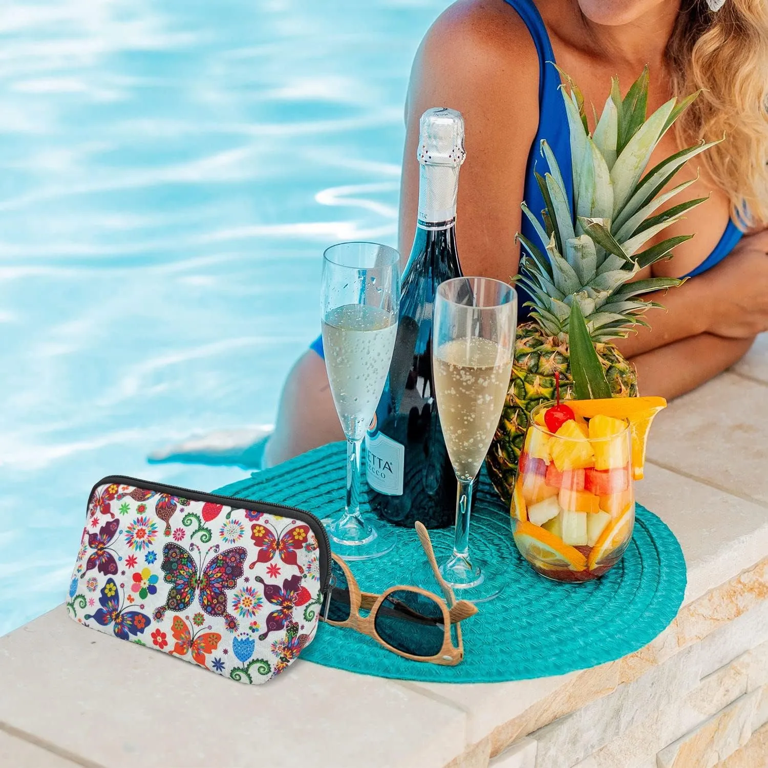 Cosmetic Bag Waterproof Neoprene Zipper Pouch Travel Portable Toiletry Makeup Bags Organizer Case for Women and Girls