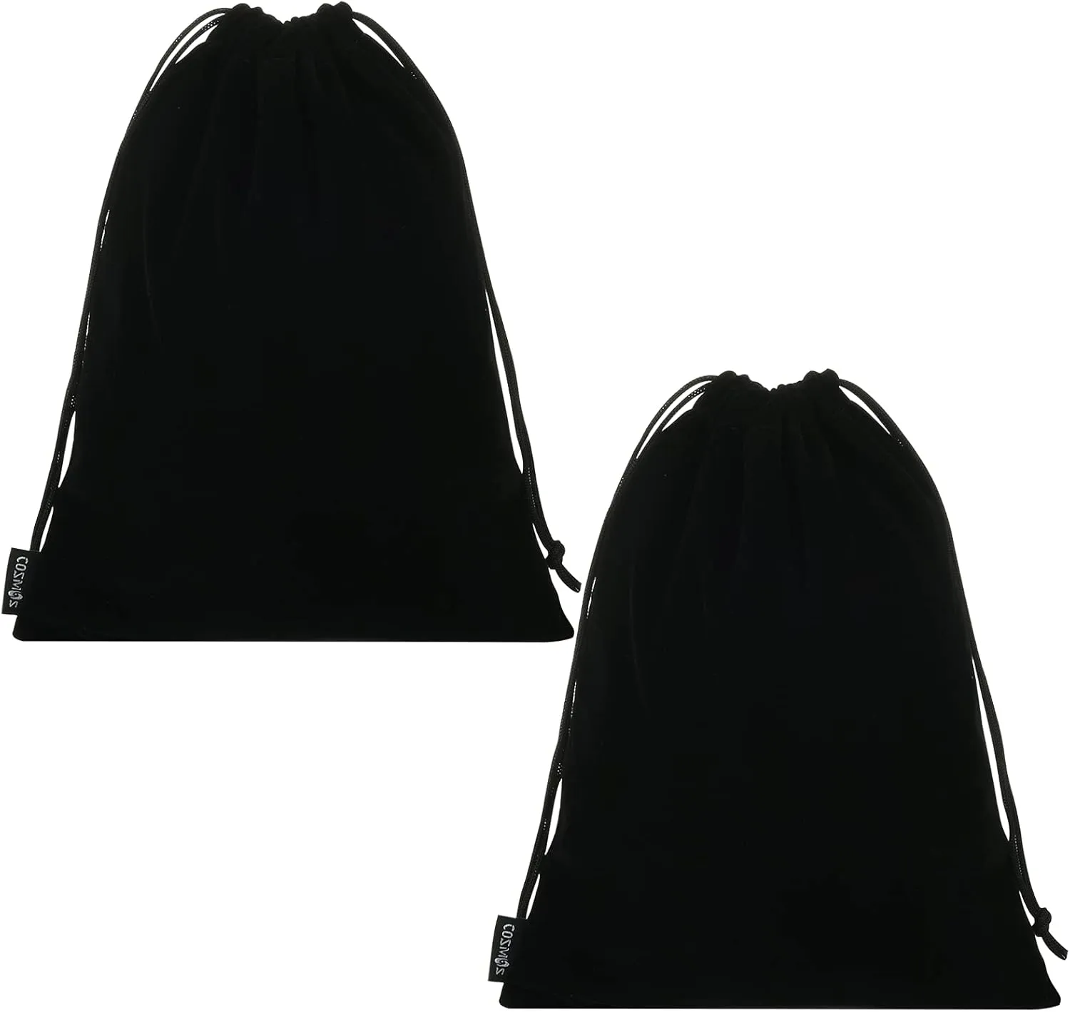 Cosmos 2 Pcs Portable Headphone Carrying Bag Travel Headset Storage Pouch Soft Drawstring Headphone Case Bag for Over-Ear Headphones Gaming Headset Neckband Earphones (Black Color)