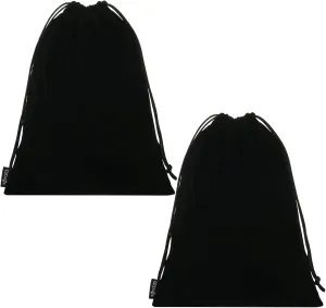 Cosmos 2 Pcs Portable Headphone Carrying Bag Travel Headset Storage Pouch Soft Drawstring Headphone Case Bag for Over-Ear Headphones Gaming Headset Neckband Earphones (Black Color)