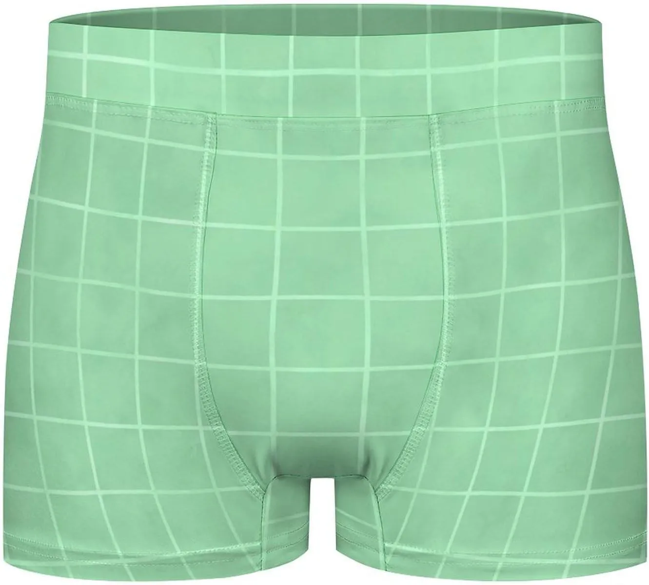 Cyan Hand Drawn Grid Print Mens Underwear, Soft Boxers for Men, Moisture-Wicking Breathable Boxer Briefs