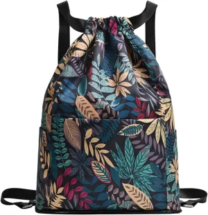 Drawstring Foldable Large Capacity Dry-wet Separation Travel Sports Backpack, Drawstring Backpack Gym Bag for Women Men (B)