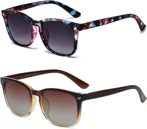 DUSHINE Polarized Sunglasses for Women Classic Retro Style UV400 Protection