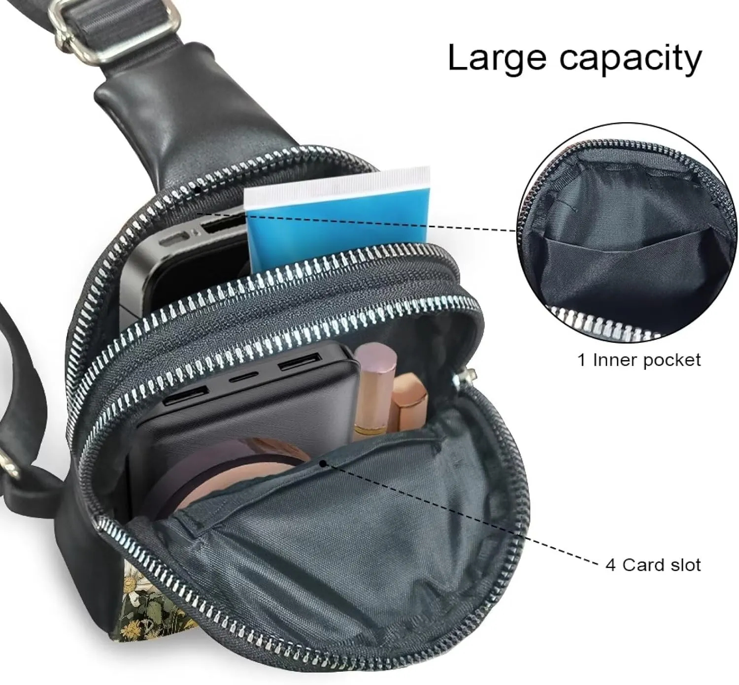 Fashion Mushroom Crossbody Backpack for Women Chest Bag Small Satchel Purses Portable Convenient Mini Sling Backpack Can Match Various Outfits for Daily Use