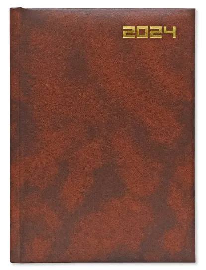 FIS A5 Russian Diary 2024 Vinyl, 1 Side Padded, Brown - FSDIRU0121BR