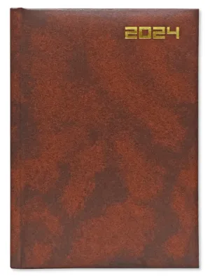 FIS A5 Russian Diary 2024 Vinyl, 1 Side Padded, Brown - FSDIRU0121BR