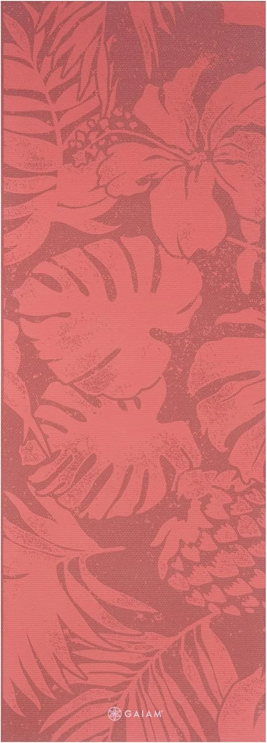 Gaiam Print Yoga Mat, Non Slip Exercise & Fitness Mat for All Types of Yoga, Pilates & Floor Exercises