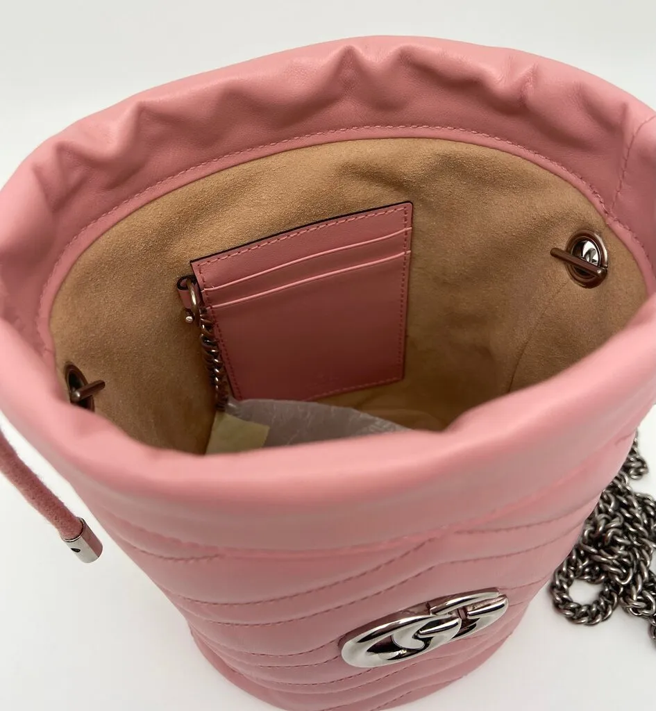 Gucci Marmont Matelass Pink Bucket Bag