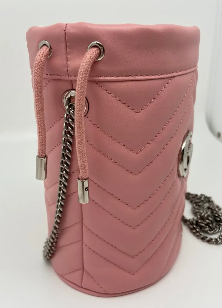 Gucci Marmont Matelass Pink Bucket Bag