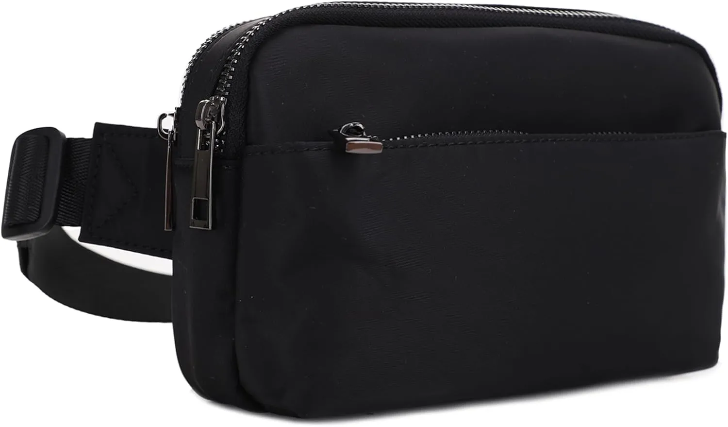 Jessie & James Crossbody Nylon Concealed Carry Waist Pack with Adjustable Buckle Strap Fashion Multi Pocket Belt Bag| Black