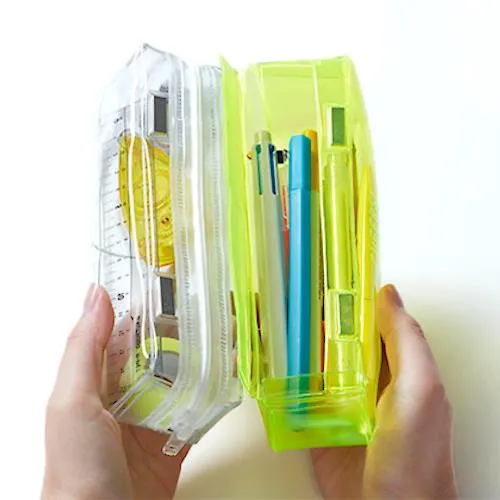 King Jim CHEERS! Twin Pencil Case - White & Clear