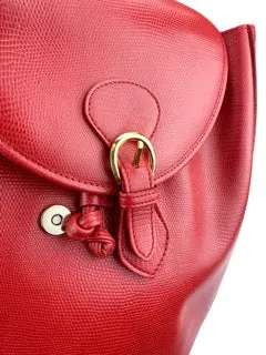 Le Loup Paris, Women's Vintage Leather Backpack, Red