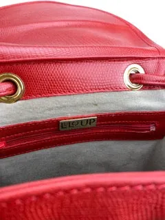 Le Loup Paris, Women's Vintage Leather Backpack, Red