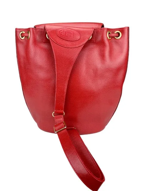 Le Loup Paris, Women's Vintage Leather Backpack, Red