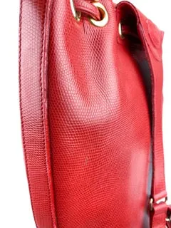 Le Loup Paris, Women's Vintage Leather Backpack, Red