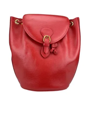 Le Loup Paris, Women's Vintage Leather Backpack, Red