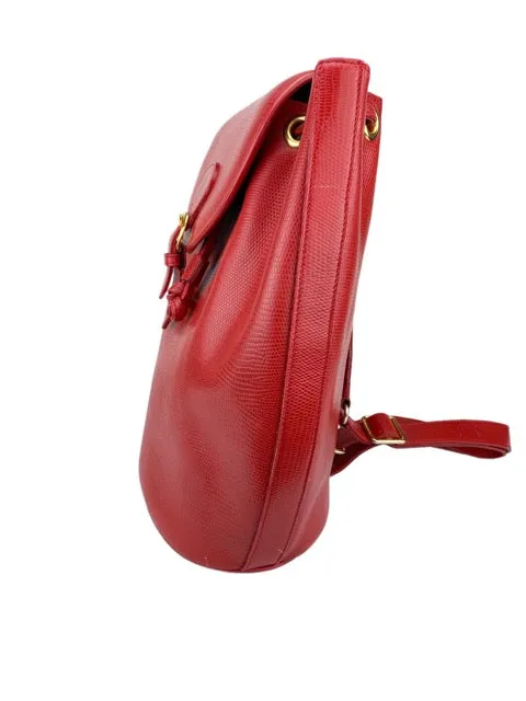 Le Loup Paris, Women's Vintage Leather Backpack, Red