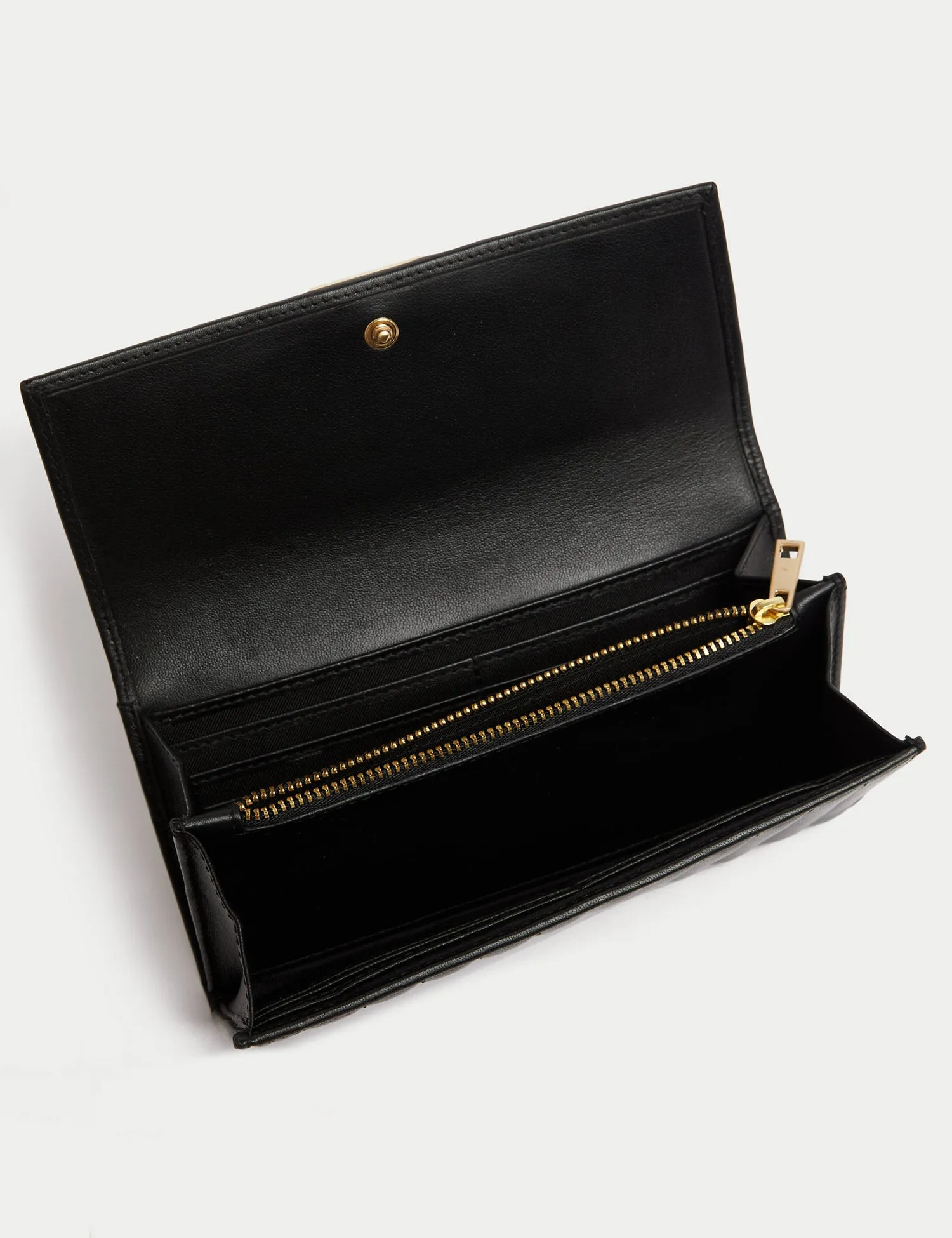 Leather Metallic Large Foldover Purse