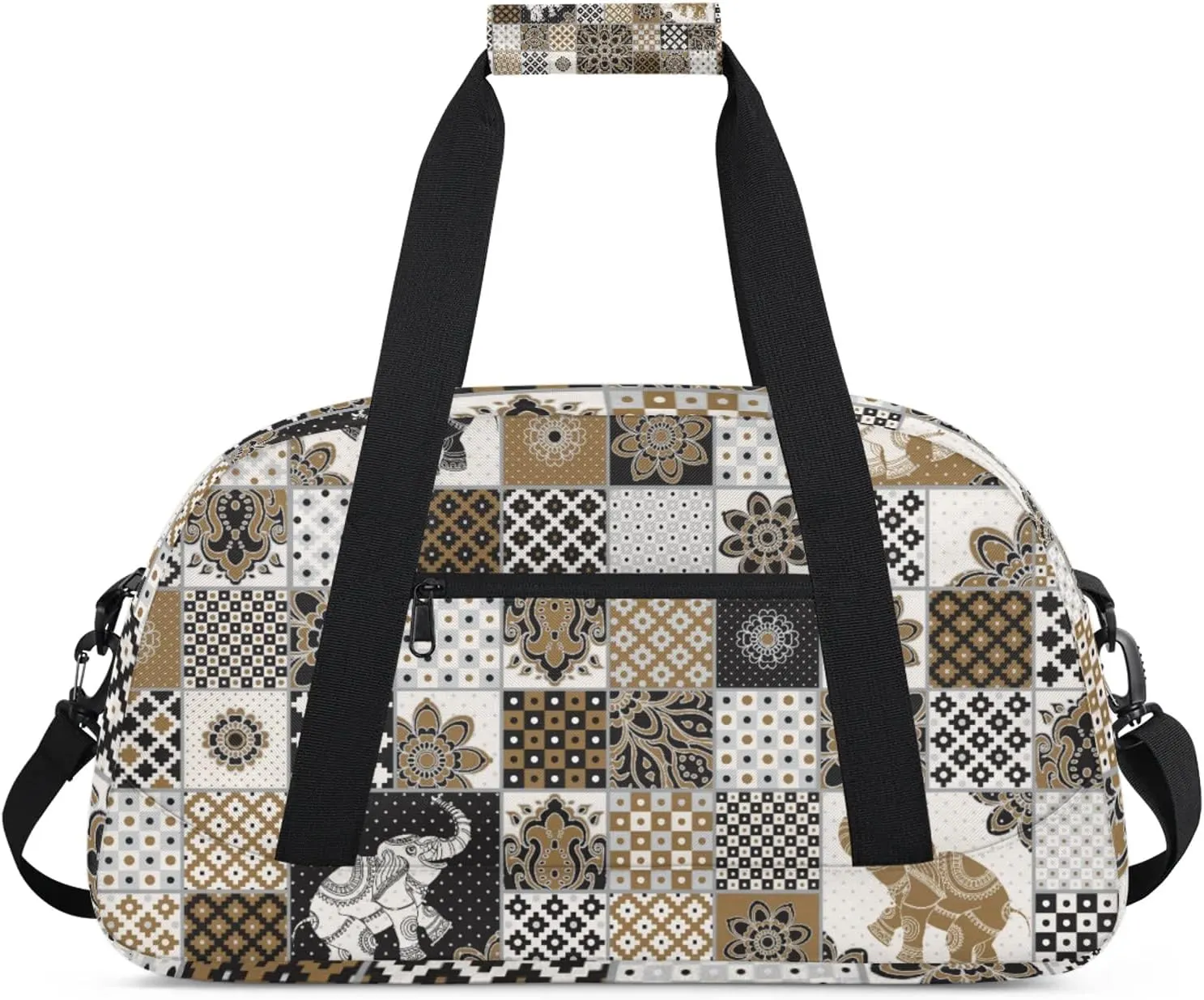 Mandala Elephant 18 inch Small Gym Bag for Women and Men, Lightweight Carry On Weekender Bag Mini Duffel Bag for Travel Sports Workout