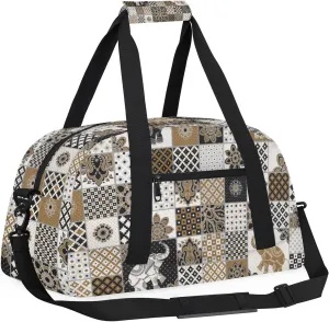 Mandala Elephant 18 inch Small Gym Bag for Women and Men, Lightweight Carry On Weekender Bag Mini Duffel Bag for Travel Sports Workout
