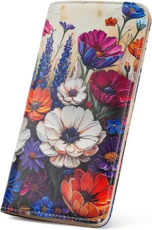 MEITRUE Ultra Slim Wallet for Women - Thin Leather RFID Blocking Bifold Clutch with 11 Card Slots