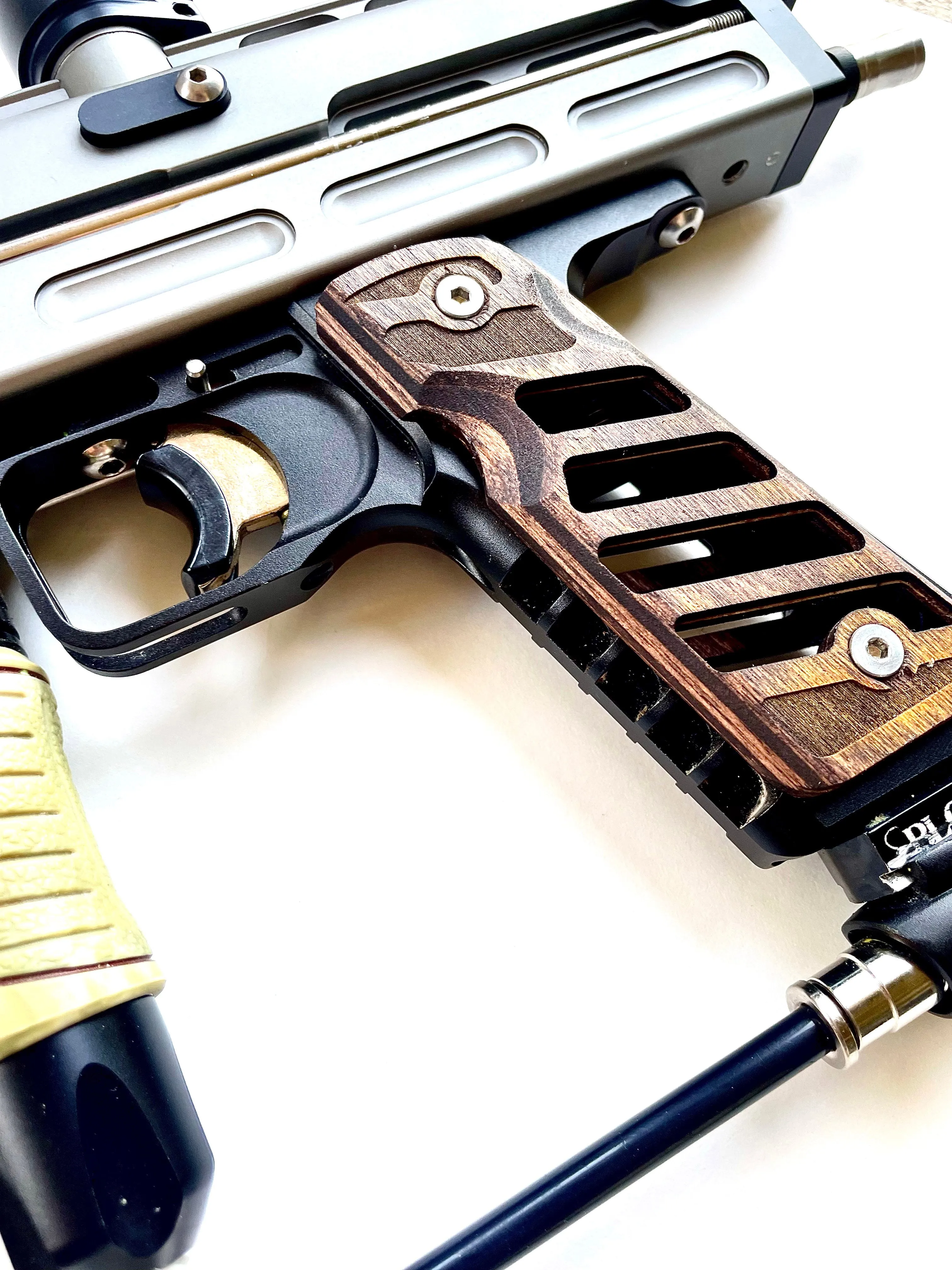 NEW "SuCKiya" 45-STYLE Grips MOCHA STAIN CUSTOM Cut -through