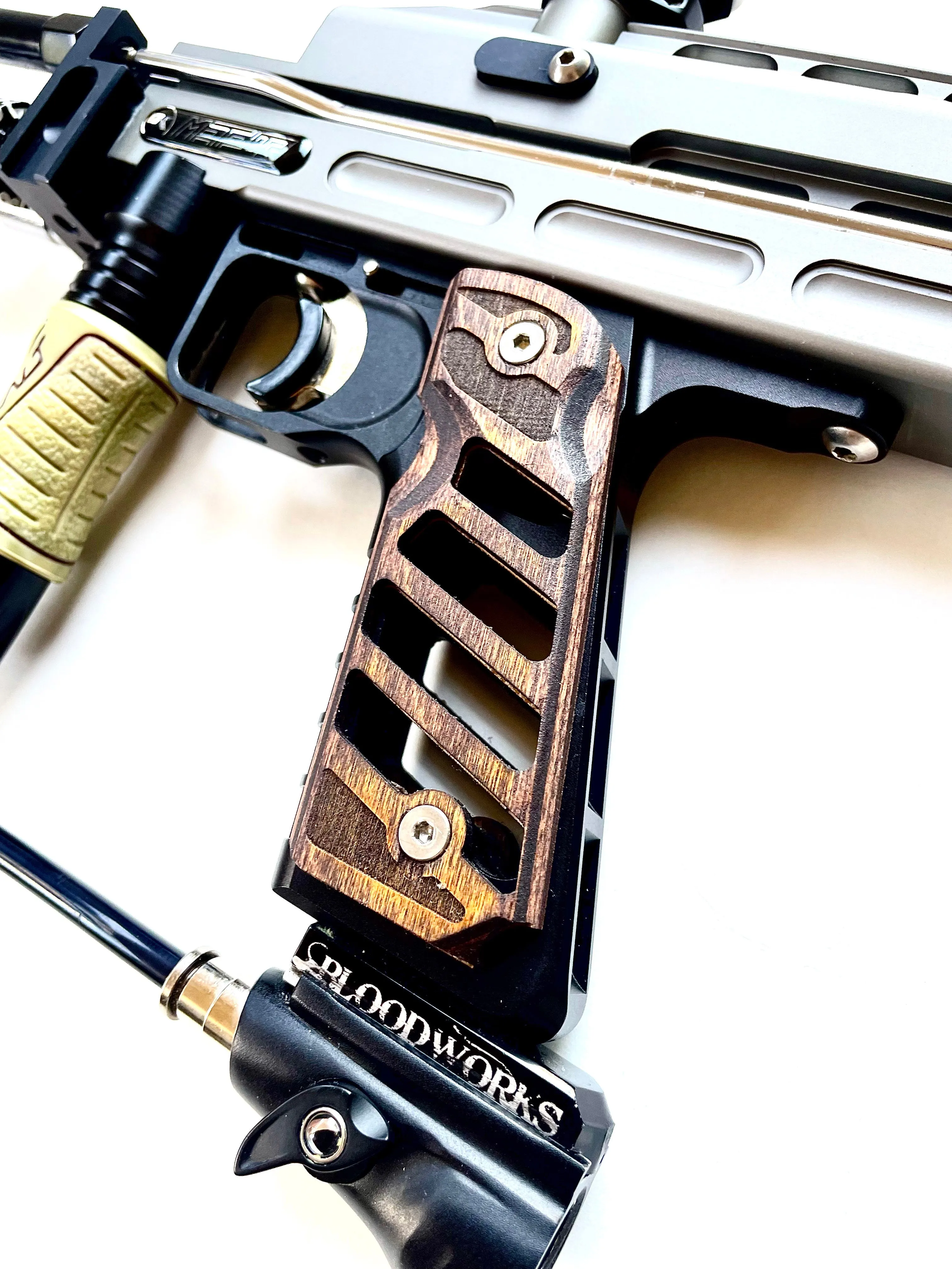 NEW "SuCKiya" 45-STYLE Grips MOCHA STAIN CUSTOM Cut -through