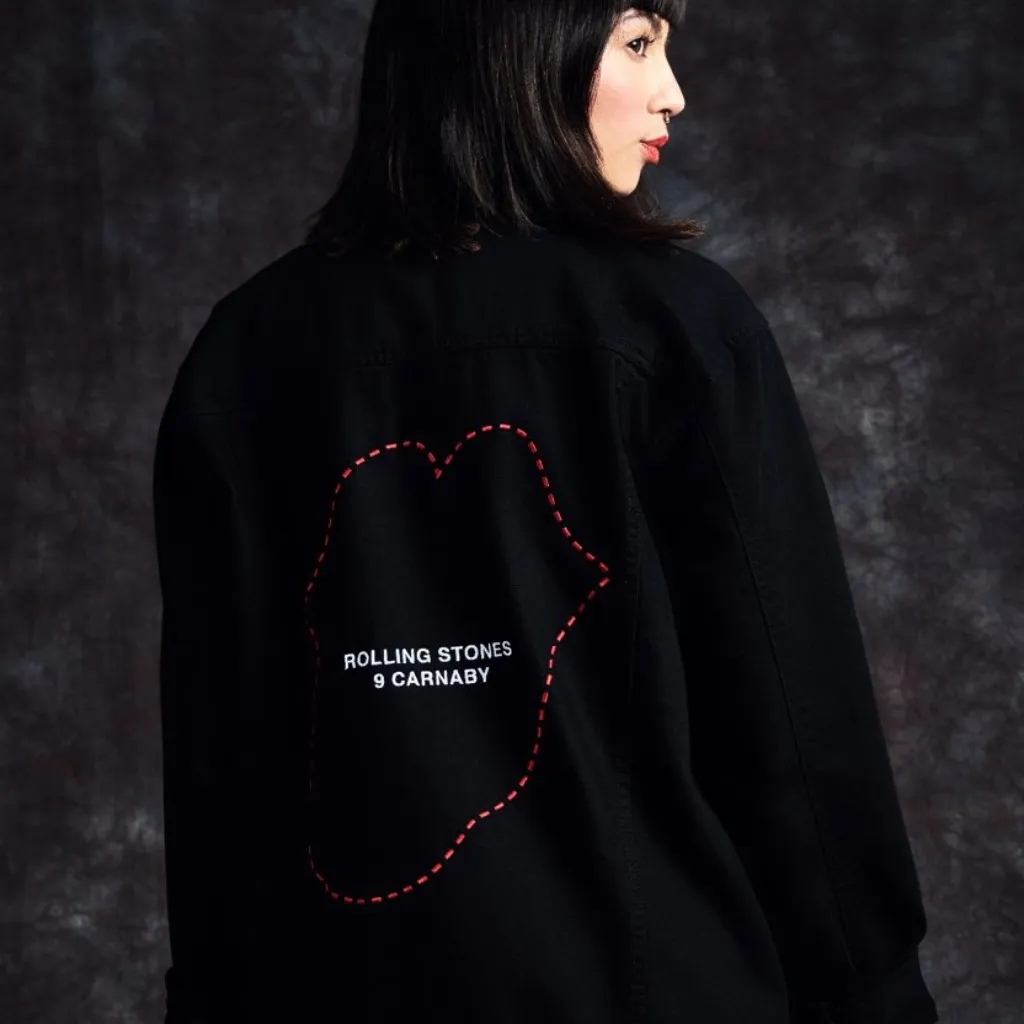 No. 9 Tongue Outline Embroidered Trucker Jacket