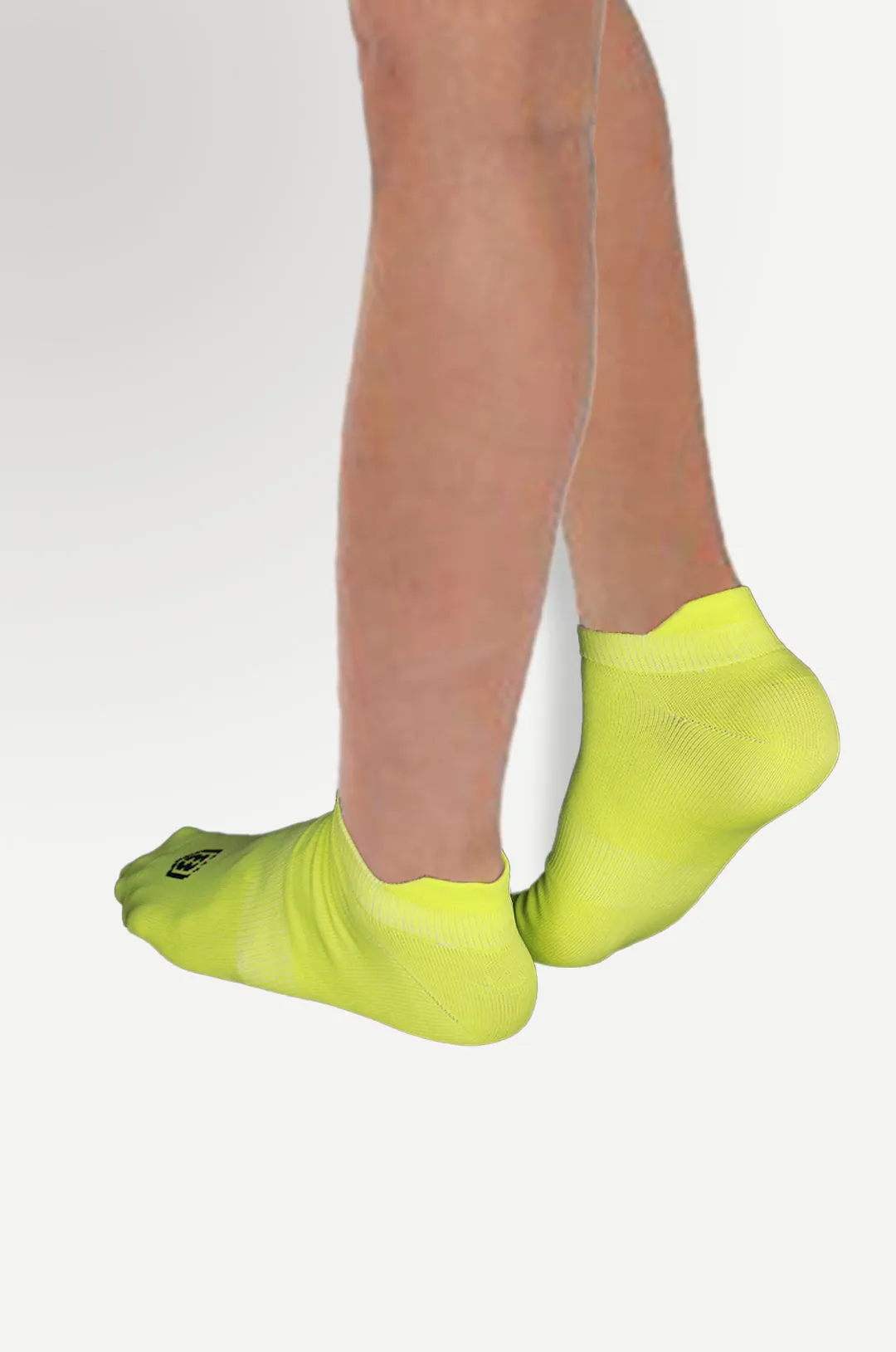 Nylon Low Ankle Socks With Rubber Grip  - Neon