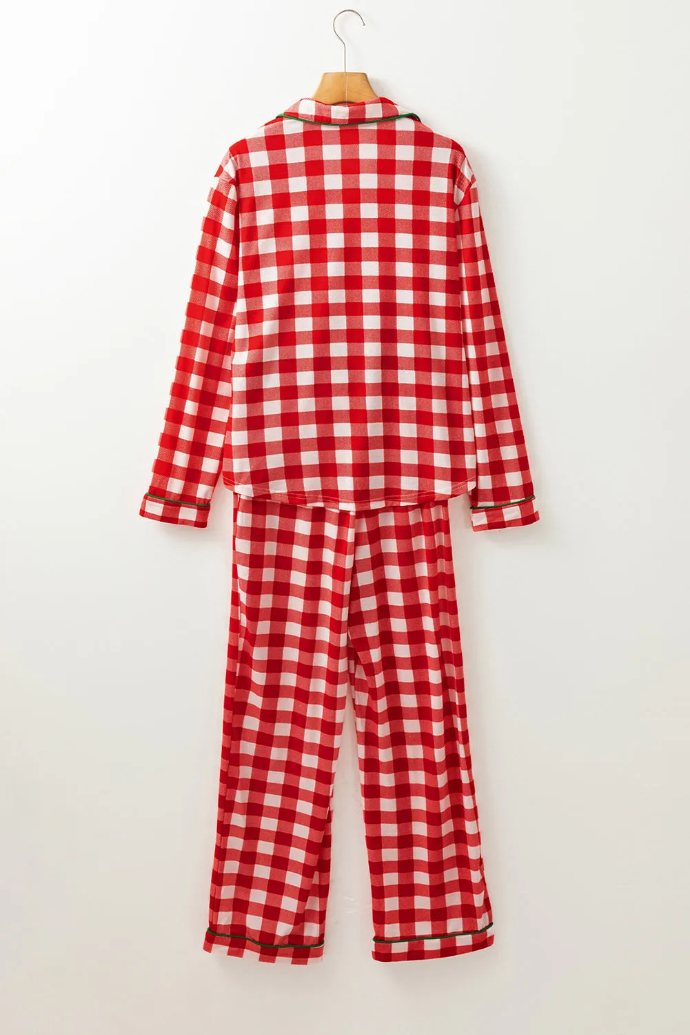 Plaid Collared Women's Loungewear Set