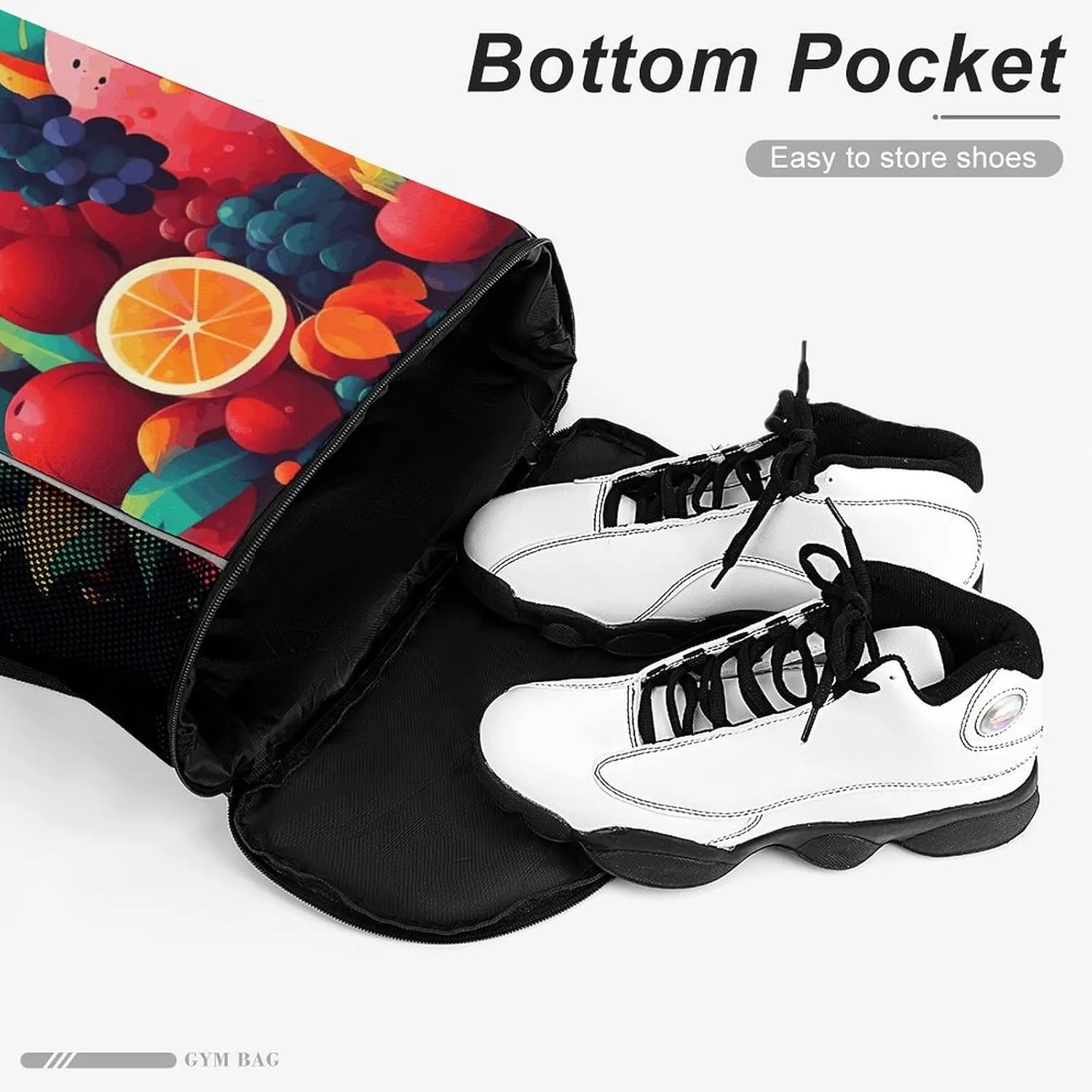 Sports Drawstring Backpack Lightweight Small Gym Bag Colorful Fruits And Vegetables Gym Sackpack for Women Men