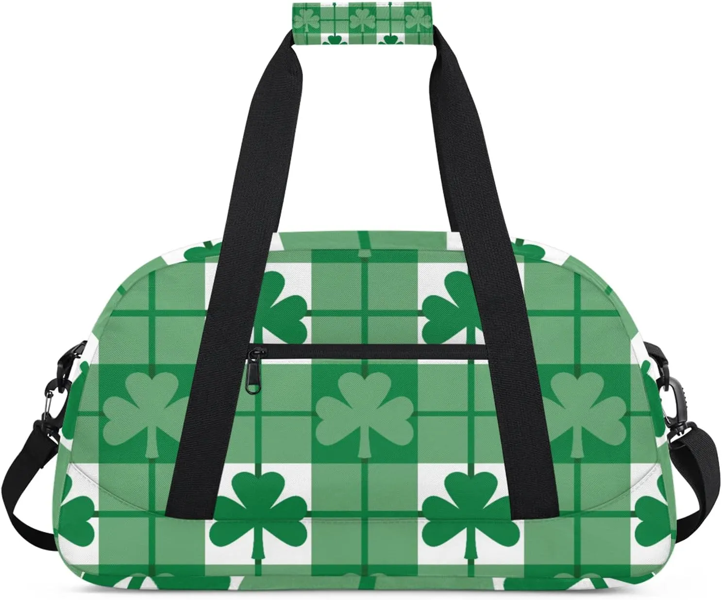 St Patricks Day Shamrock 18 inch Small Gym Bag for Women and Men, Lightweight Carry On Weekender Bag Mini Duffel Bag for Travel Sports Workout