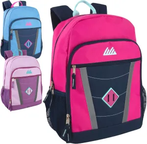 Summit Ridge 24 Pack Bulk Reflective Backpacks with Pockets, 17 Backpacks for Homeless Adults, Nonprofit (Female Colors Pack)
