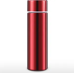 Vesici Mini Water Bottles 4.4 oz Cute Small Insulated Stainless Steel Purse Water Bottles Pocket Slim Flask Keeps Drink Cold and Hot for Women Lunch Bag Coffee(Red,1 Pack)