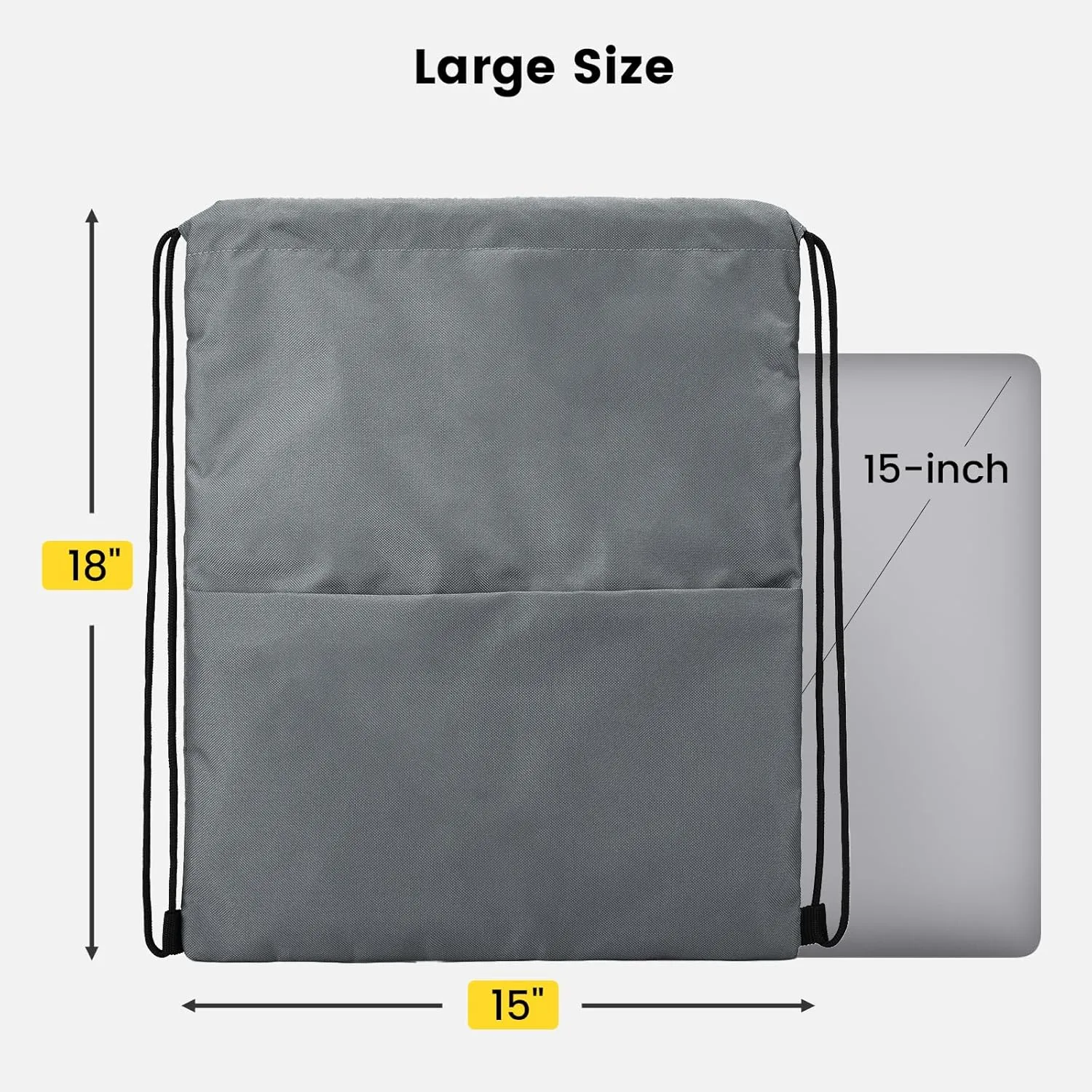 Vorspack Drawstring Backpack Water Resistant String Bag Sports Sackpack Gym Sack with Side Pocket for Men Women