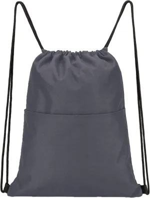 Vorspack Drawstring Backpack Water Resistant String Bag Sports Sackpack Gym Sack with Side Pocket for Men Women